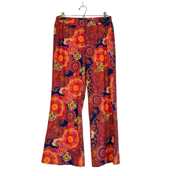 Jude Connally Womens Paisley Print Pull On Wide Leg Crop Pant Sz Small Vacation - Picture 3 of 9